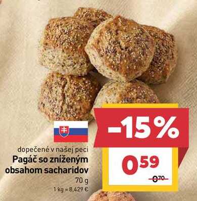 Pagáč so zníženým obsahom sacharidov 70 g 