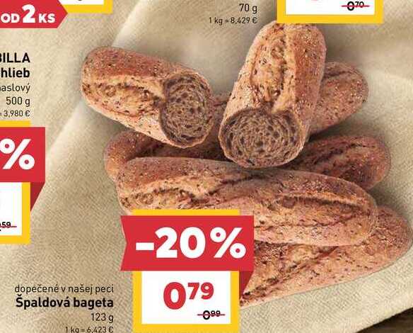 Špaldová bageta 123 g