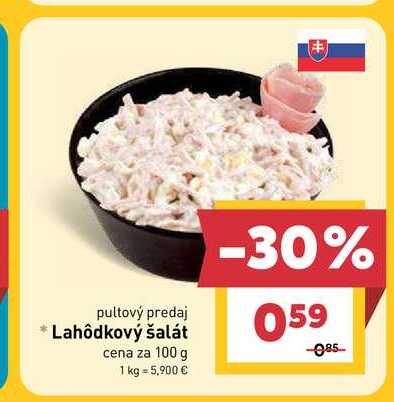 Lahôdkový šalát cena za 100 g