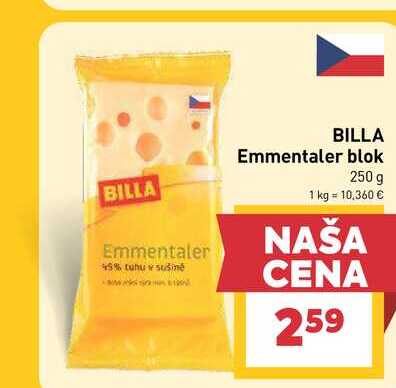 BILLA Emmentaler blok 250 g