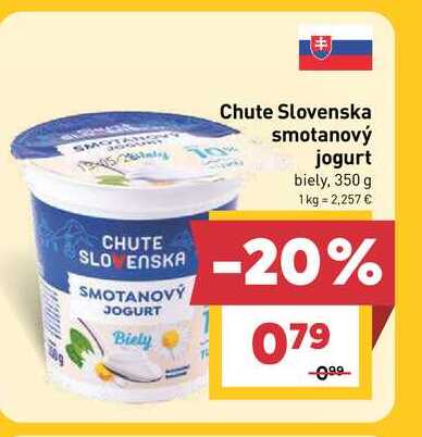 Chute Slovenska smotanový jogurt biely, 350 g 