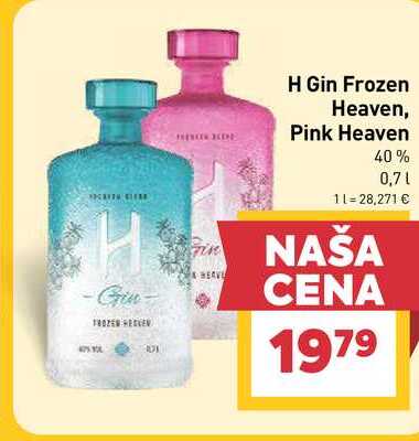 H Gin Frozen Heaven, Pink Heaven 40% 0,7l v akcii