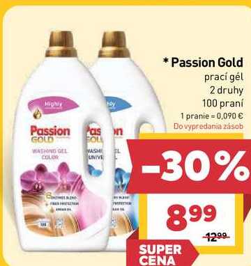 Passion Gold prací gél 2 druhy 100 praní 