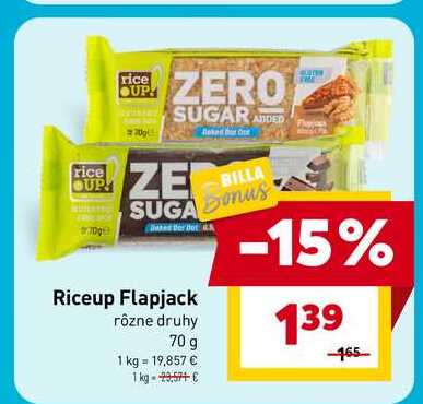 Riceup Flapjack rôzne druhy 70g