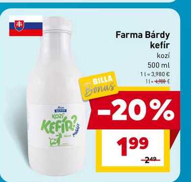 Farma Bárdy kefír kozi 500 ml  v akcii