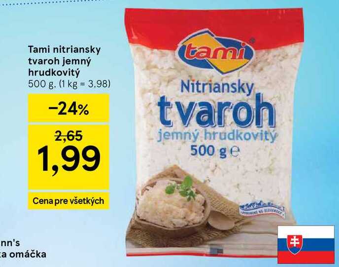 Tami nitriansky tvaroh jemný hrudkovitý 500 g