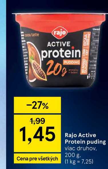 Rajo Active Protein puding viac druhov, 200 g