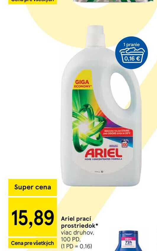 Ariel prací prostriedok viac druhov, 100 PD
