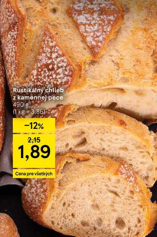 Rustikálny chlieb z kamennej pece 490 g v akcii