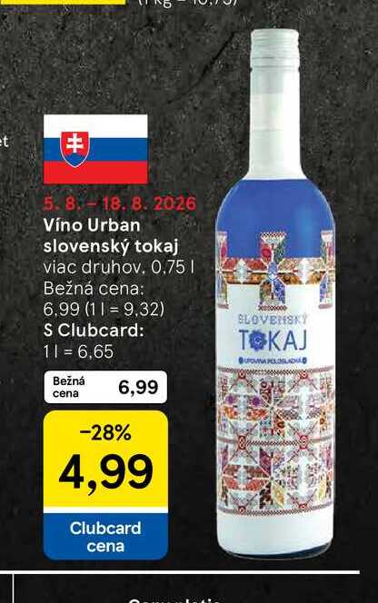 Víno Urban slovenský tokaj viac druhov, 0.75l v akcii
