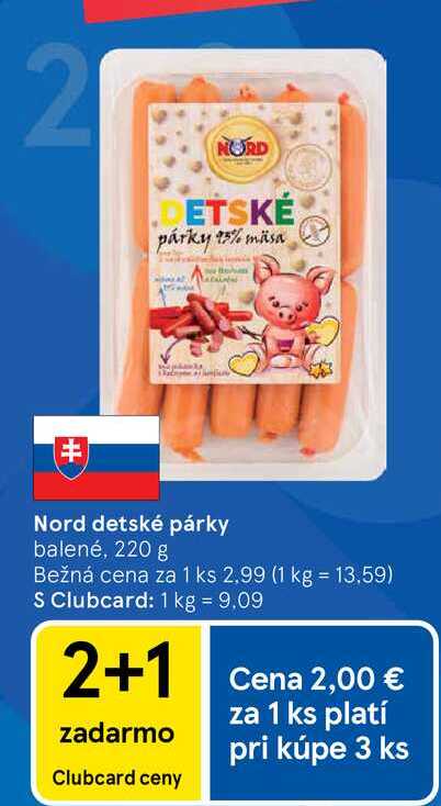 Nord detské párky balené, 220 g