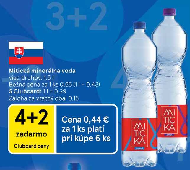 Mitická minerálna voda viac druhov 1,5 l