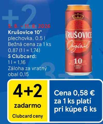 Krušovice 10° plechovka, 0,5l