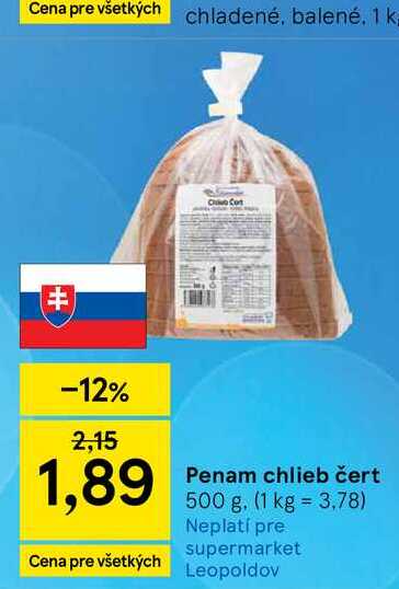 Penam chlieb čert 500 g v akcii