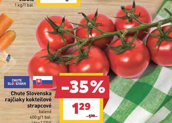 Chute Slovenska rajčiaky kokteilové strapcové balené 400 g/1 bal.