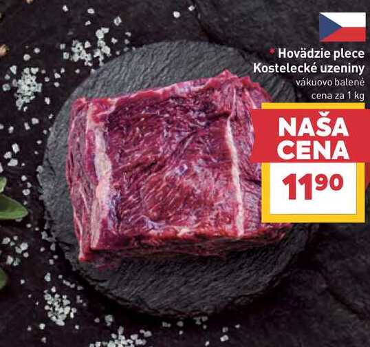 Hovädzie plece Kostelecké uzeniny vákuovo balené cena za 1 kg