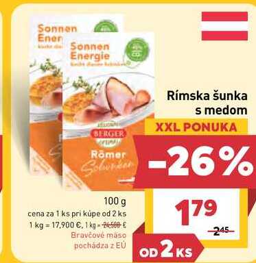Rímska šunka s medom 100g