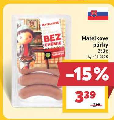 Matelkove párky 250 g