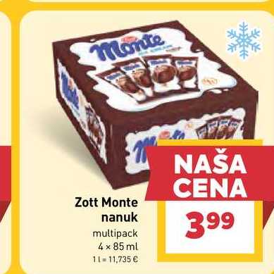 Zott Monte nanuk multipack 4 x 85 ml
