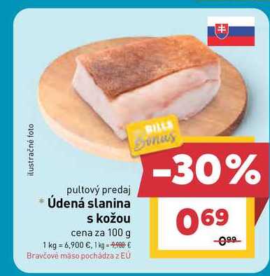 Údená slanina s kožou cena za 100 g