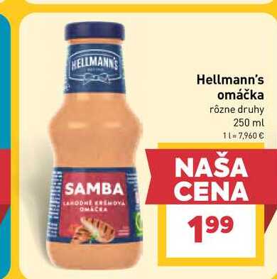 Hellmann's omáčka rôzne druhy 250 ml
