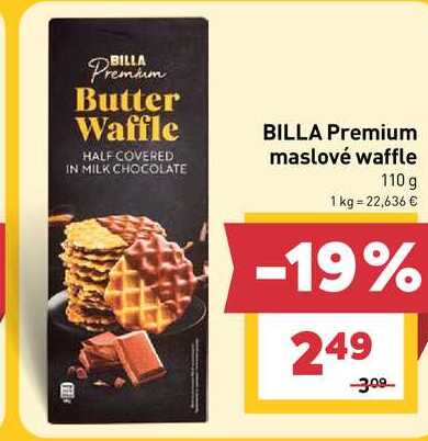 BILLA Premium maslové waffle 110 g 