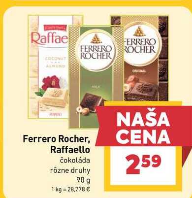 Raffaello čokoláda rôzne druhy 90 g