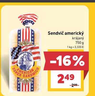 Sendvič americký krájaný 750 g