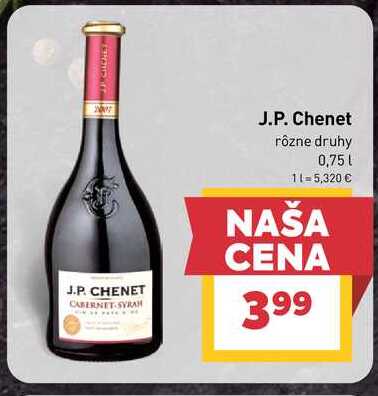 J.P. Chenet rôzne druhy 0,75 l