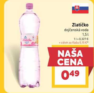 Zlatíčko dojčenská voda 1,5l