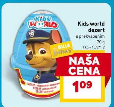Kids world dezert s prekvapením 70g