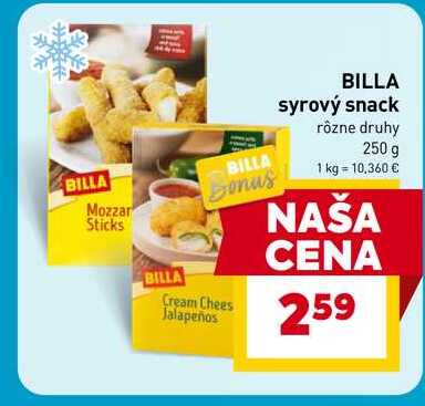 BILLA syrový snack rôzne druhy 250 g