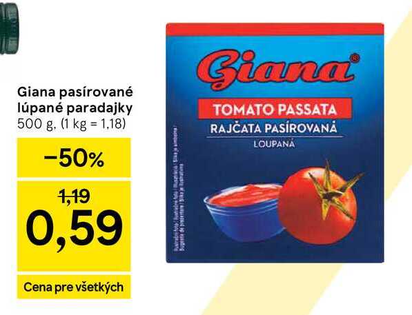 Giana pasírované lúpané paradajky 500 g