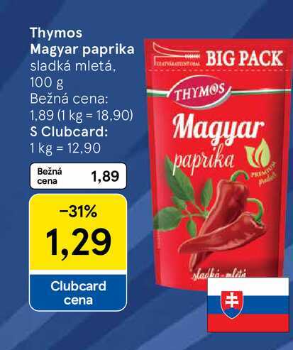 Thymos Magyar paprika sladká mletá, 100 g