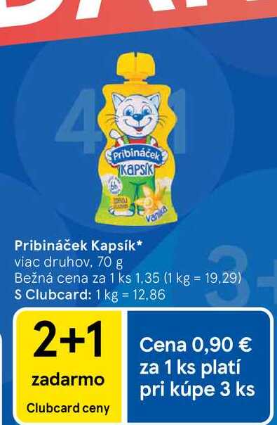 Pribináček Kapsík viac druhov, 70 g