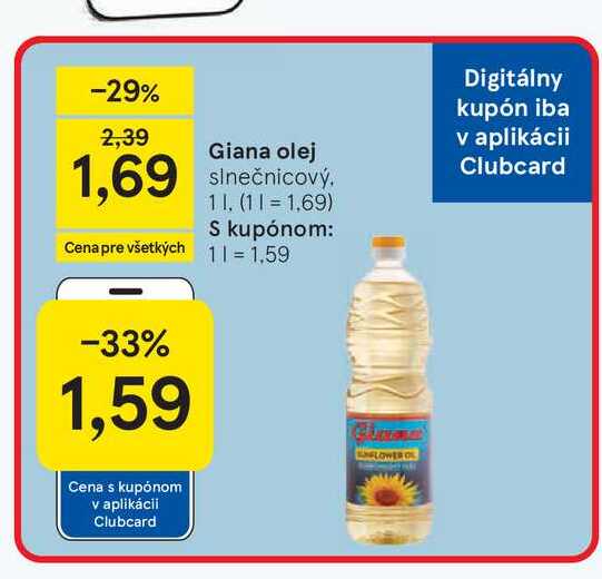 Giana olej slnečnicový 1l