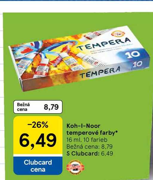 Koh-I-Noor temperové farby 16 ml, 10 farieb