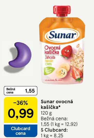 Sunar ovocná kašička 120g
