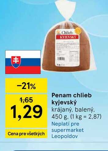 Penam chlieb kyjevský, krájaný, balený 450 g