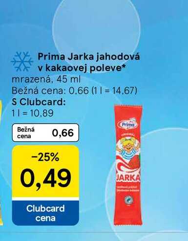 Prima Jarka jahodová v kakaovej poleve mrazená, 45 ml