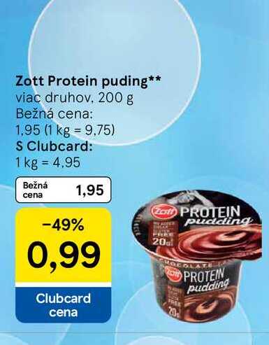Zott Protein puding viac druhov, 200 g
