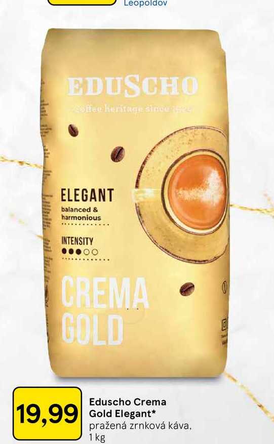 Eduscho Crema Gold Elegant pražená zrnková káva, 1 kg  v akcii