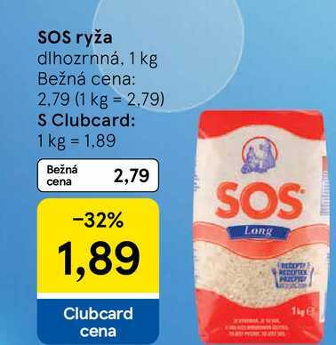 SOS ryža dlhozrnná, 1 kg