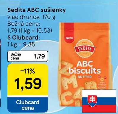 Sedita ABC sušienky viac druhov, 170 g