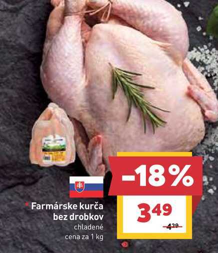 Farmárske kurča bez drobkov chladené cena za 1 kg 