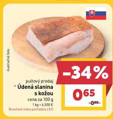 Údená slanina s kožou cena za 100 g