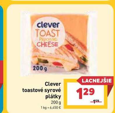Clever toastové syrové plátky 200 g