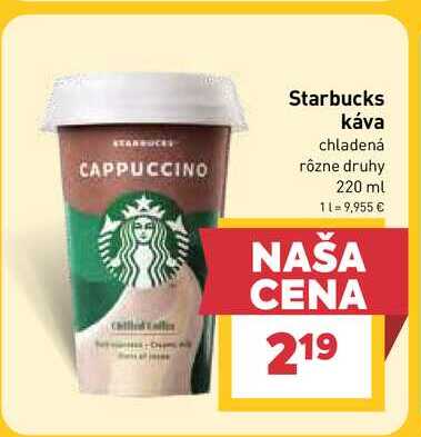 Starbucks káva chladená rôzne druhy 220 ml 
