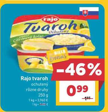 Rajo tvaroh ochutený rôzne druhy 250 g