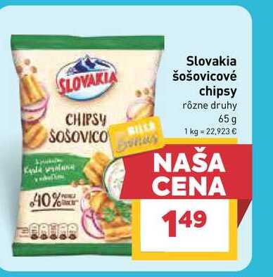 Slovakia šošovicové chipsy rôzne druhy 65g
